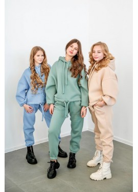 Спортивный костюм на флисе oversize с капюшоном