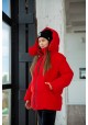 Куртка свободная зимняя красная