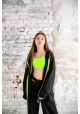 Спортивный костюм черный с кофтой на змейке для девочки