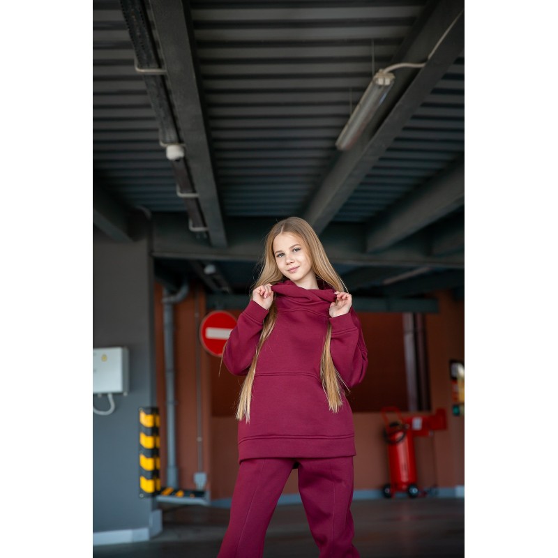 Спортивный костюм на флисе oversize с капюшоном