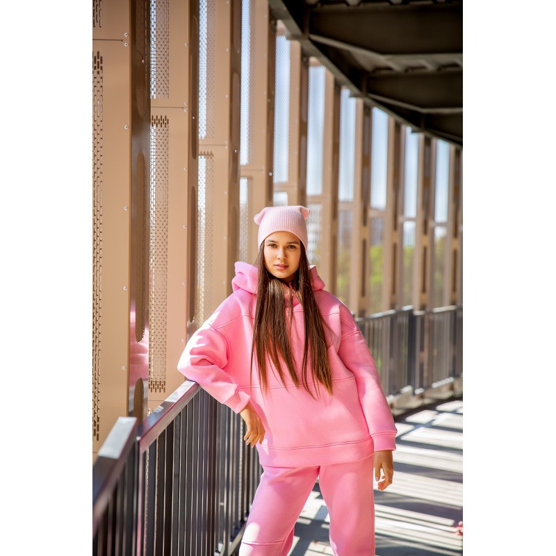 Спортивный костюм на флисе oversize с капюшоном