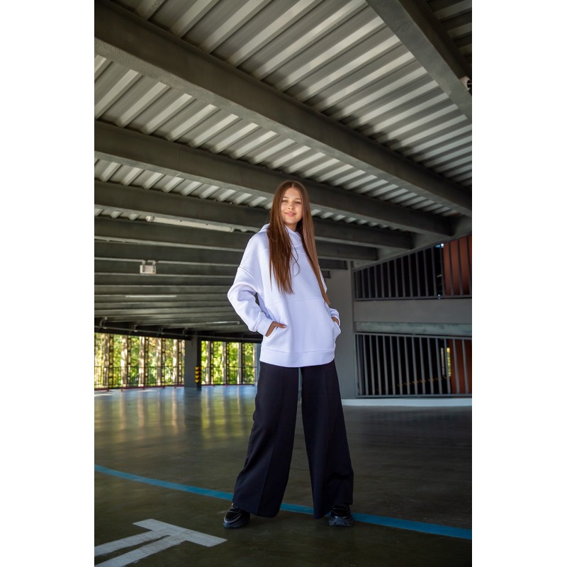 Спортивный костюм двуцветный на флисе oversize с капюшоном