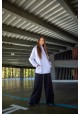 Спортивный костюм двуцветный на флисе oversize с капюшоном