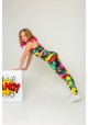 Спортивный костюм лосины и топ разноцветный