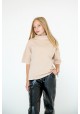 Футболка бежевая oversize для девочки