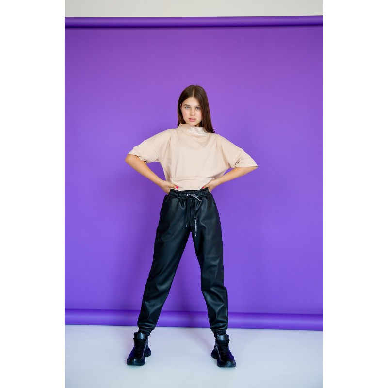 Футболка бежевая oversize для девочки