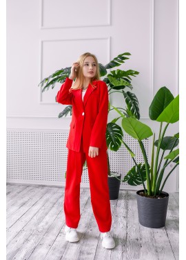 Костюм брючный повседневный красный 