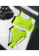 Купальник раздельный жатка однотонный яркий: топ и плавки 