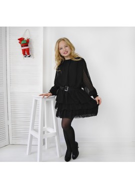 Платье в горошек черное "Shiny Christmas collection"