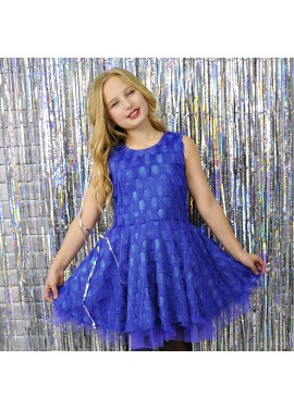 Платье нарядное синее бахрома "Shiny christmas collection"
