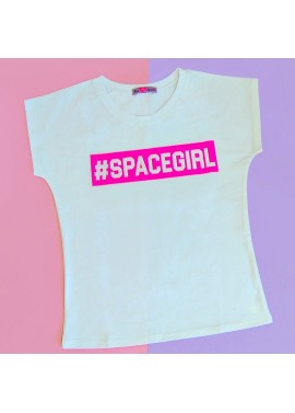 Футболка белая #SPACEGIRL