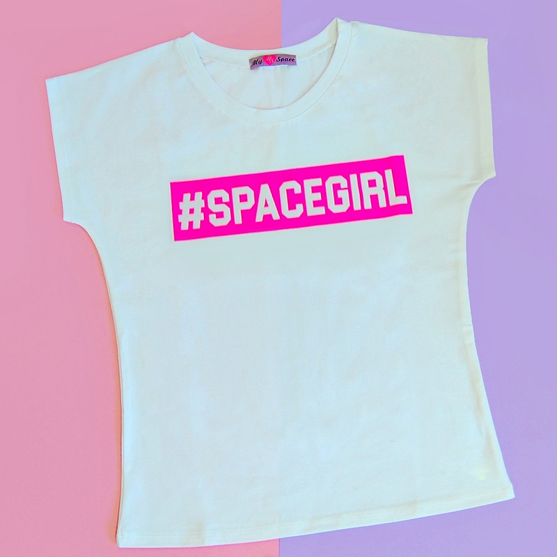 Футболка белая #SPACEGIRL