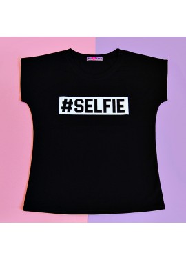 Футболка черная #SELFIE