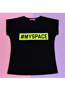 Футболка черная  принт #MYSPACE