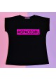 Футболка черная #SPACEGIRL