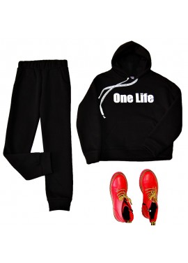 Спортивный костюм One Life черный на флисе