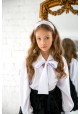 Школьная блуза белая с бантом длинный рукав