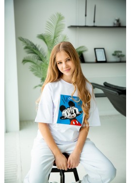 Футболка с  Mickey Белая 