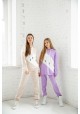 Спортивный костюм петля "диагональ" сиренево-молочный