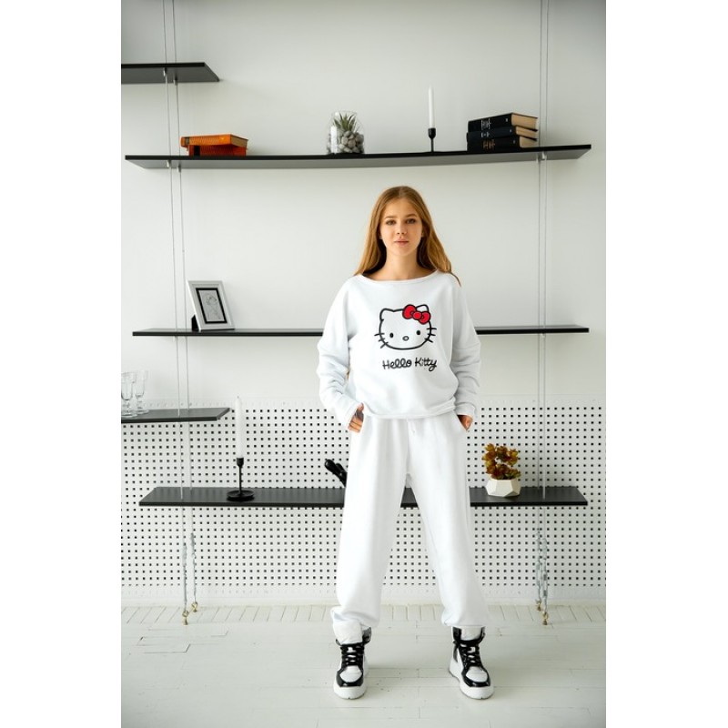 Спортивный костюм Hello Kitty  петля белый 